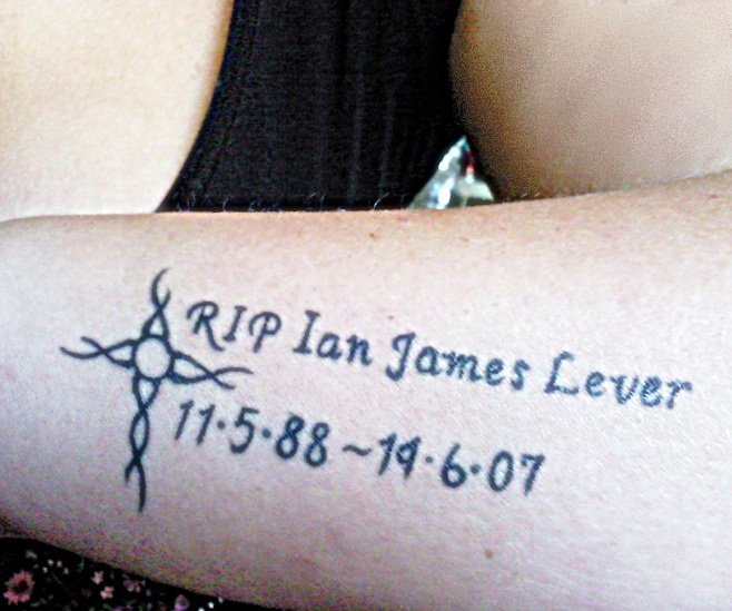 Third tattoo done, outer of left arm, only got it about 1-2 months ago, its in memorial of a friend who killed himself 2 years ago